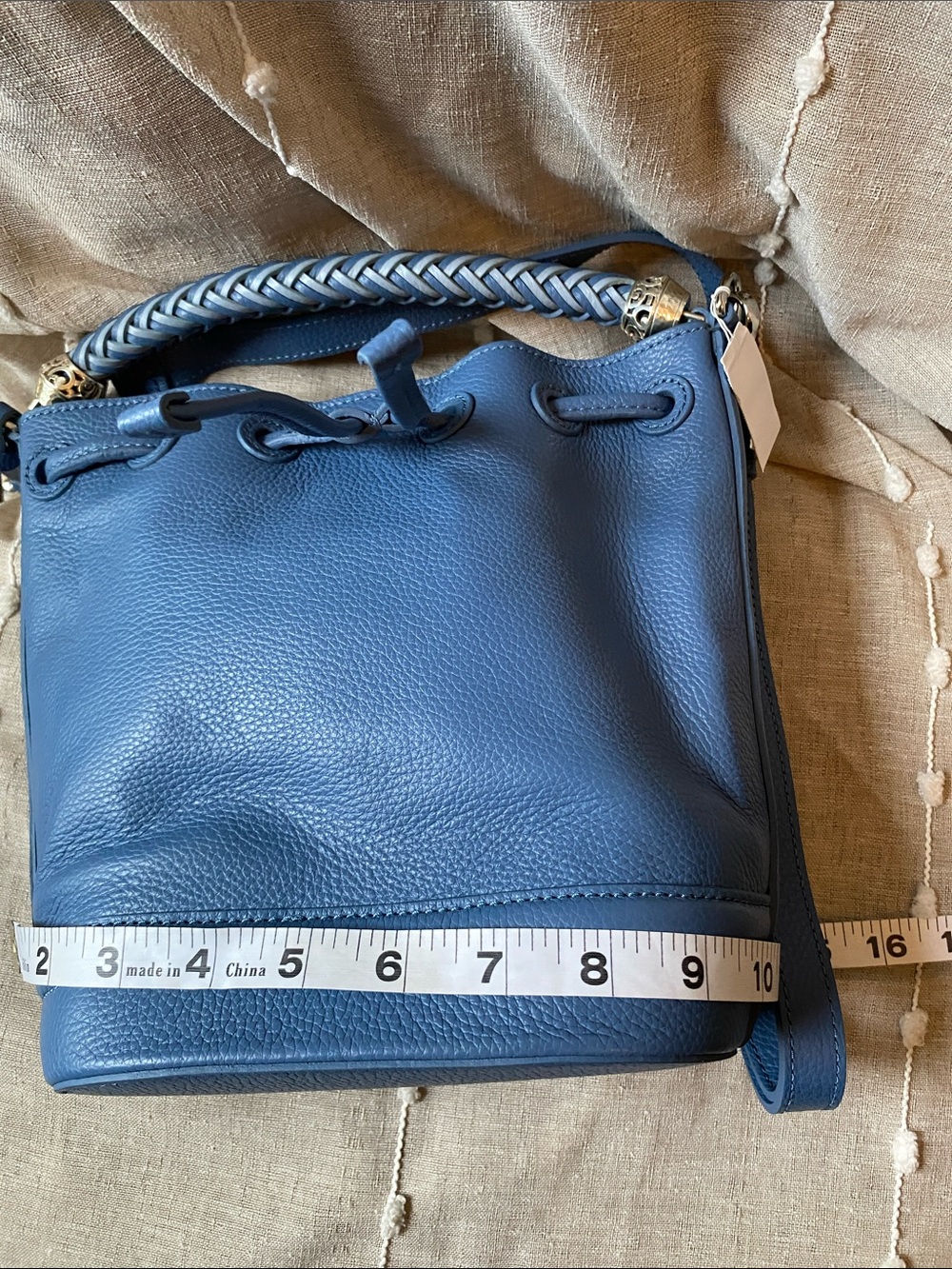 Brighton Bellaire Pebbled Leather Hobo Canyon Blue Crossbody Shoulder Bag - Picture 6 of 8